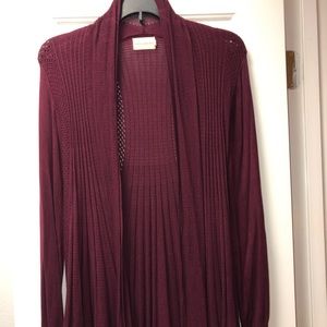 Maroon pleated cardigan
